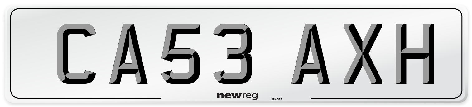 CA53 AXH Number Plate from New Reg